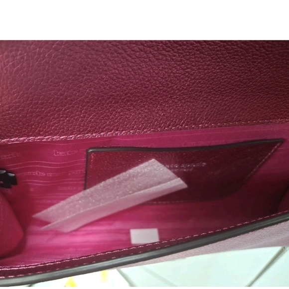 Kate Spade Metallic Pebble Envelope XBody Morgan Bow Bikini Pink NWT 24 " Chain - Picture 9 of 9